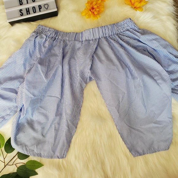 Simply Couture Off Shoulder/Blue&White/Size L - Picture 8 of 8